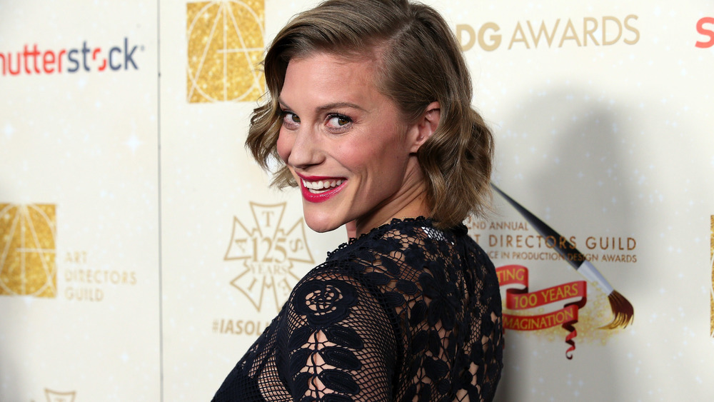 Katee Sackhoff posing and smiling