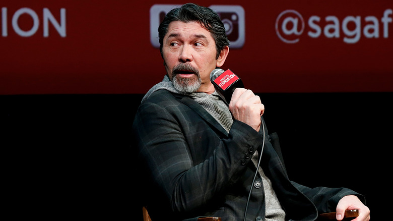 Lou Diamond Phillips with microphone