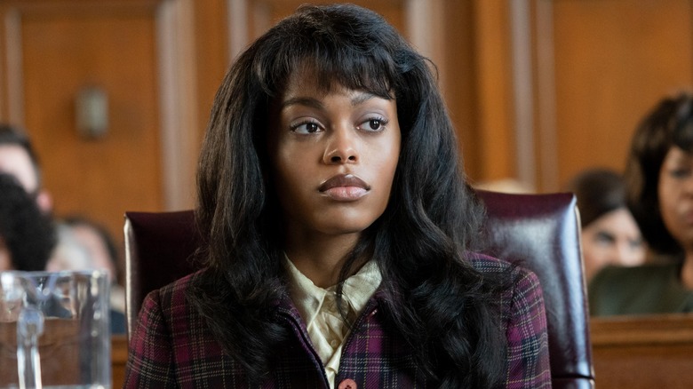 Li Eubanks sits in court as Desiree Washington in "Mike"