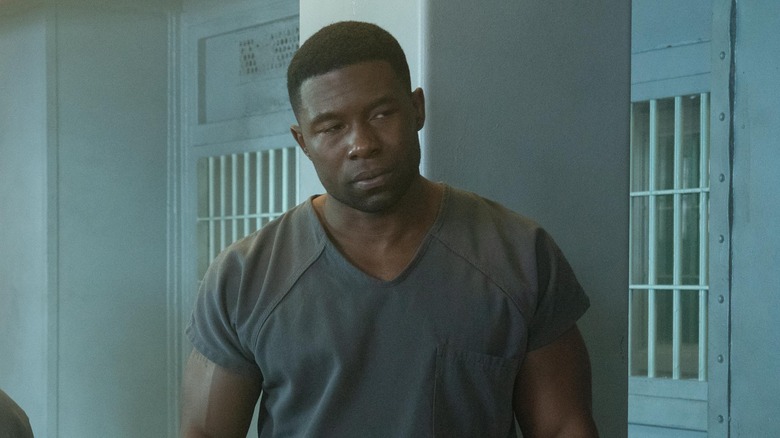 Trevante Rhodes in prison as Mike Tyson in "Mike"