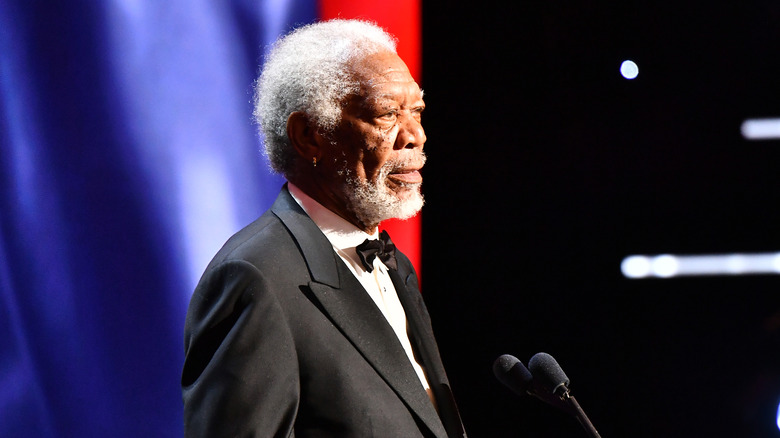 Morgan Freeman presents at an award show