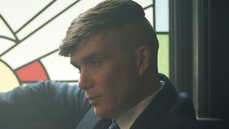 Thomas Shelby looking troubled 