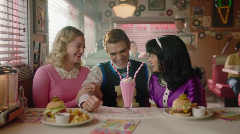 Retro Archie, Betty, and Veronica dining