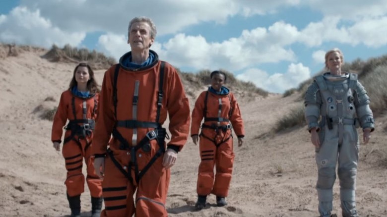 The iconic orange spacesuits from Doctor Who