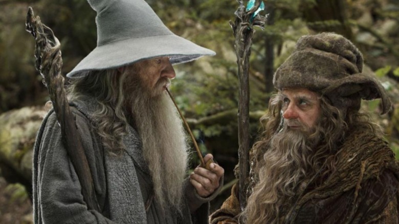 Gandalf the Grey speaking to Radagast the Brown