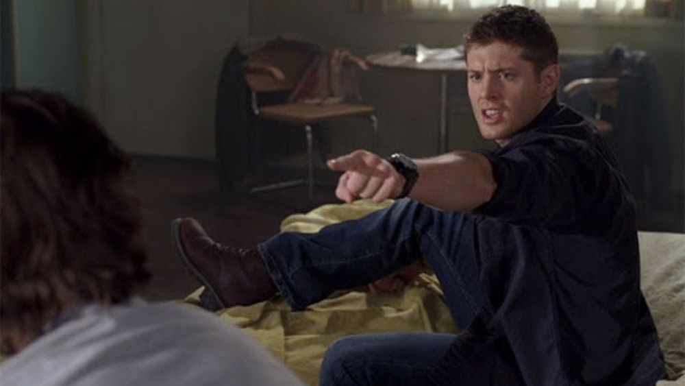 Dean Winchester (Jensen Ackles) points at Sam on Supernatural