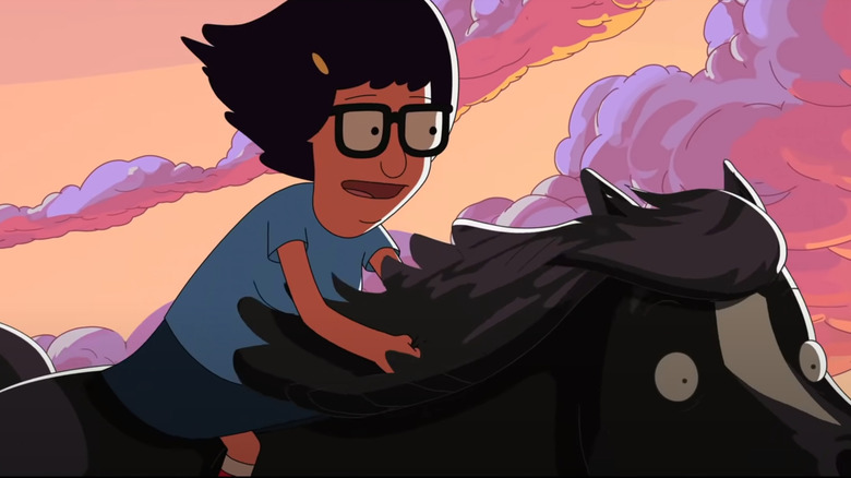 Tina Belcher riding horse