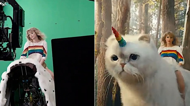 Taylor Swift rides Caticorn