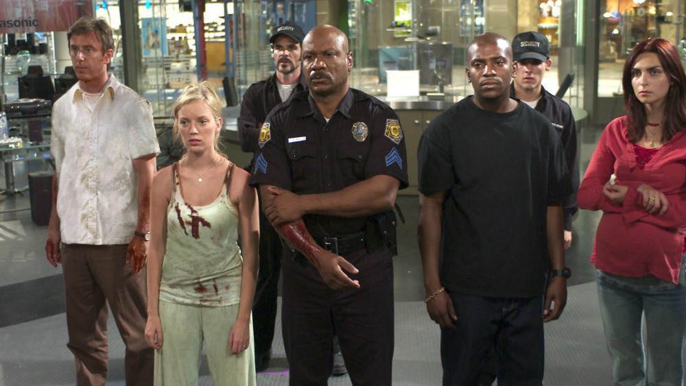 Cast of Dawn of the Dead looking at something off-camera