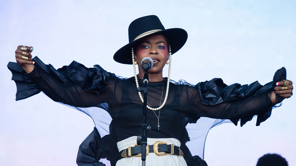 Lauryn Hill performing on stage