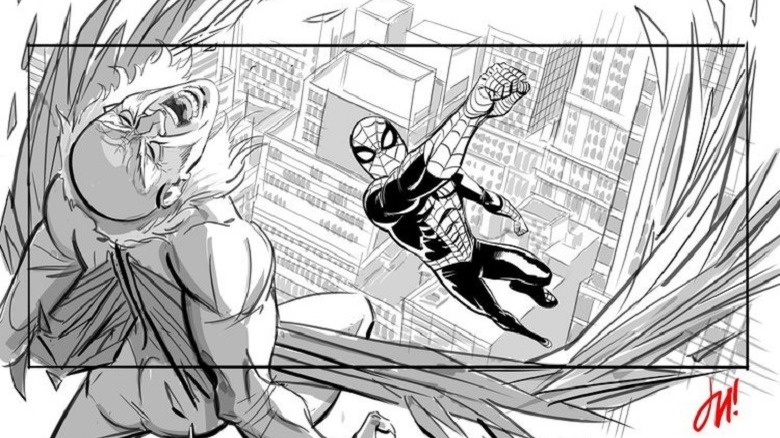 Spider-Man punching Vulture