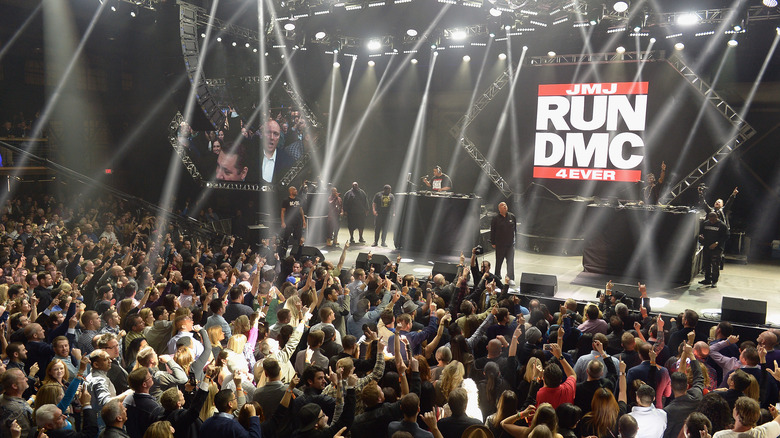 Photo of a crowd from a Run D.M.C. concert