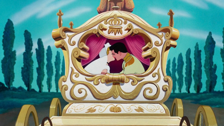 Cinderella kissing the Prince Charming
