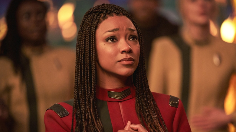 Michael Burnham in red uniform