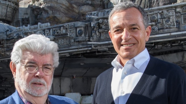 George Lucas and Bob Iger after Disney purchased Lucasfilm