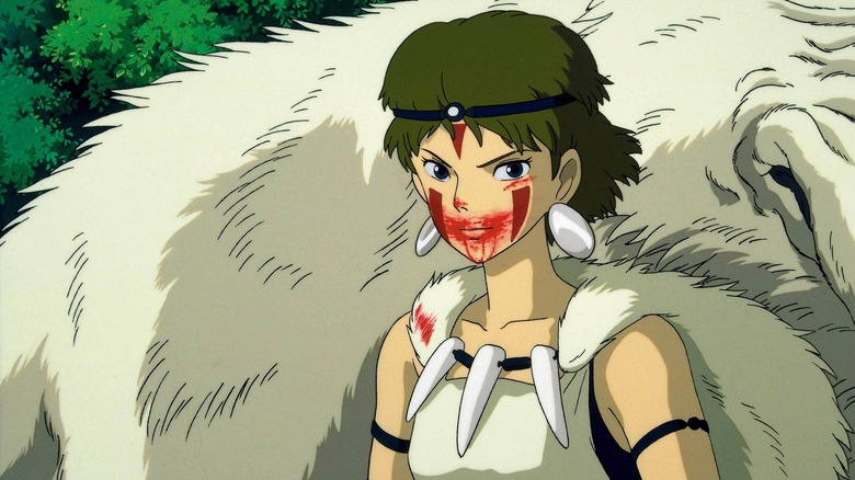 San with blood on her face 