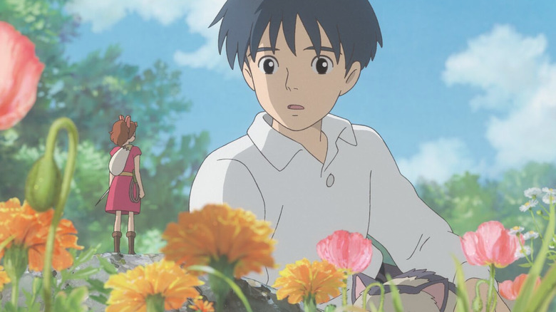 Sho talking to Arrietty in the garden