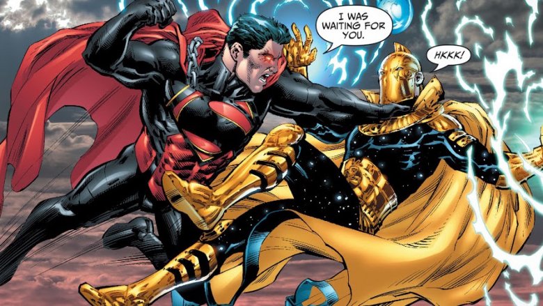 The evil Superman clone Brutaal fighting Doctor Fate