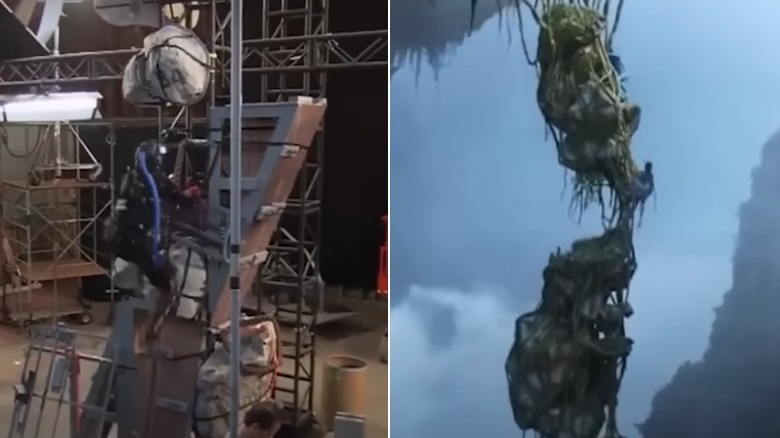 Actor scaling structure during rock climbing scene