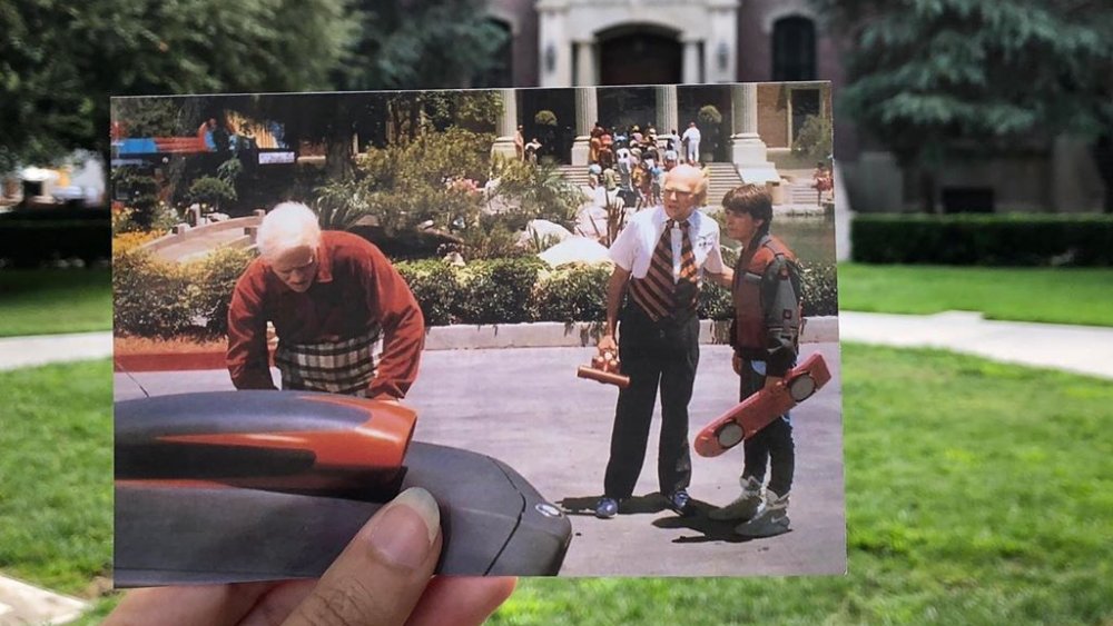 Michael J Fox and Thomas F. Wilson in Back to the Future Part II