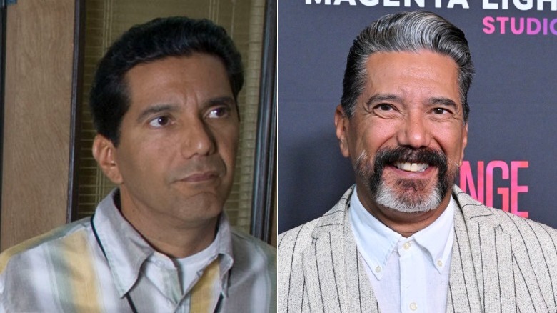 Steven Michael Quezada as Steven Gomez in Breaking Bad and at a film premiere in 2024.