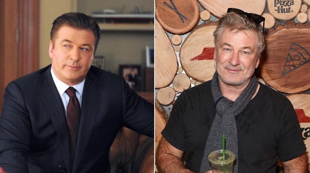 Jack Donaghy sitting, Alec Baldwin drinking