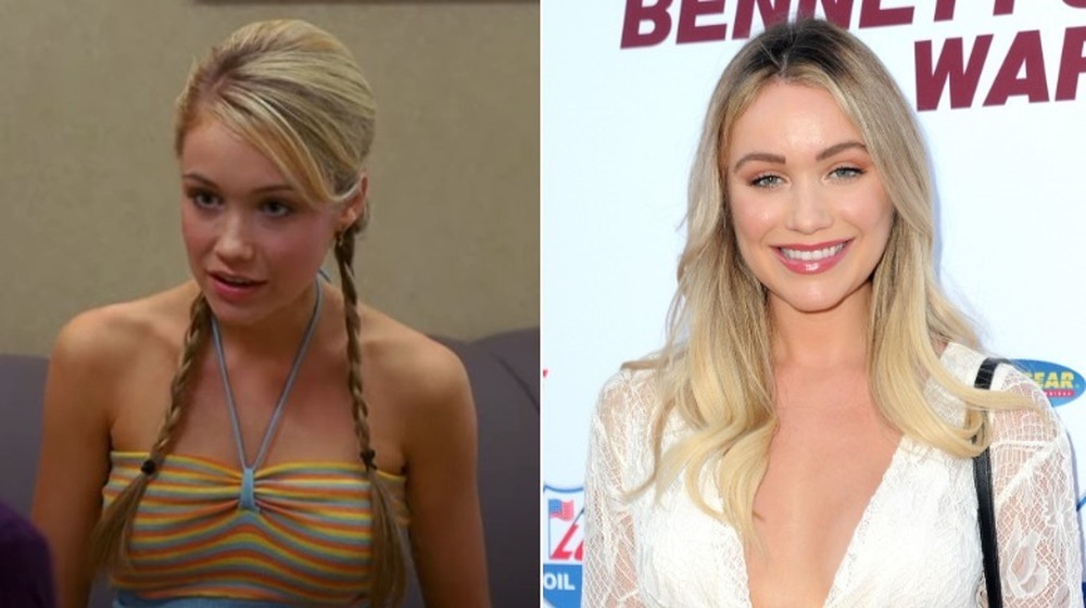 Cerie in pigtails, Katrina Bowden smiling