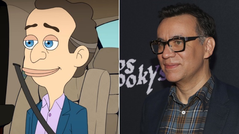 Fred Armisen and his character from "Big Mouth"