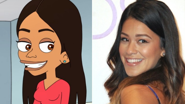 Gina Rodriguez and her character on "Big Mouth"