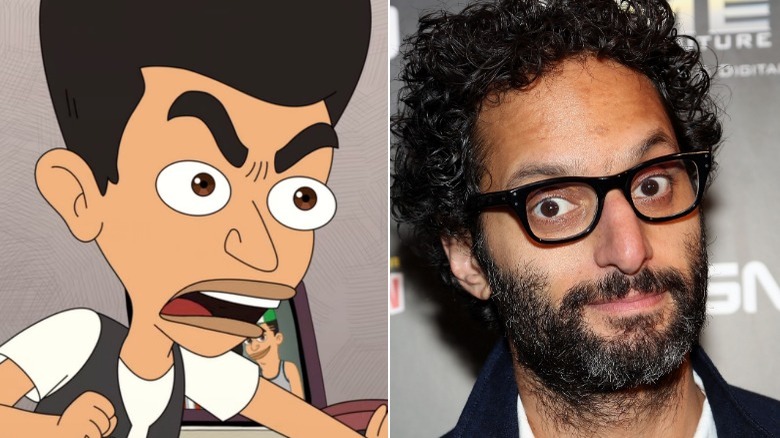 Jason Mantzoukas and his character on "Big Mouth"