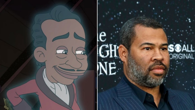 Jordan Peele and his character on "Big Mouth"