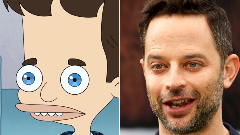 Nick Kroll and his character from "Big Mouth'