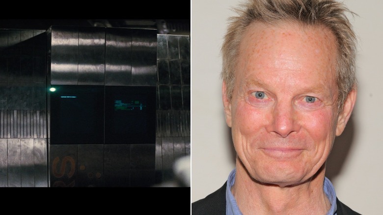 Tars robot and Bill Irwin smiling