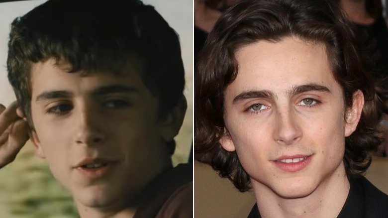 Timothee Chalamet then and now