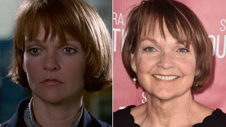 Pamela Reed in Kindergarten Cop and smiling on red carpet