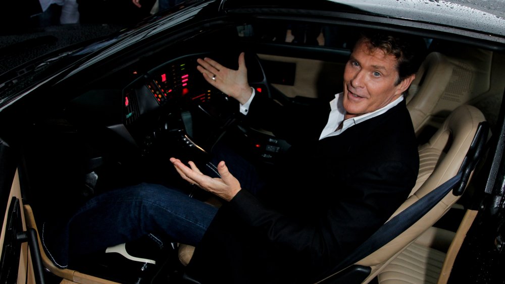 Hasselhoff in a replica KITT