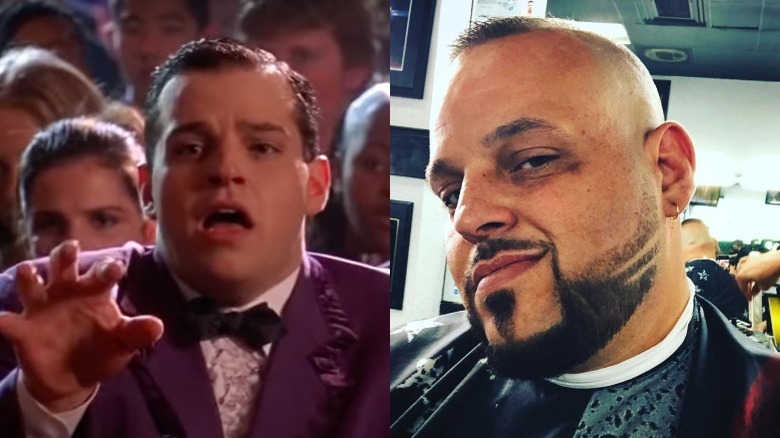 Daniel Franzese winces on left, smiles on right