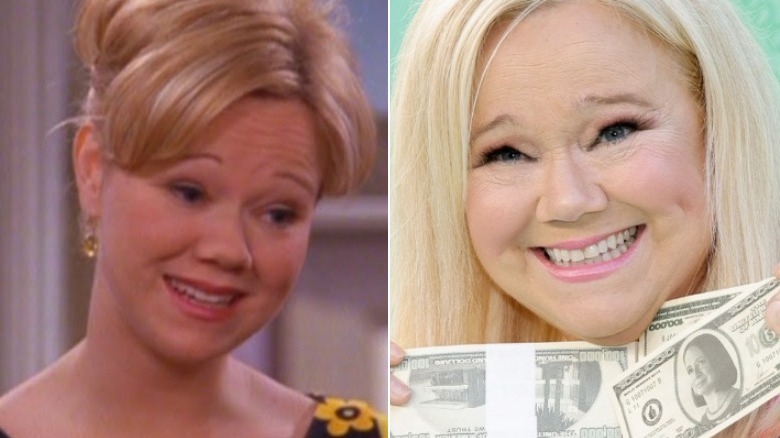 Caroline Rhea holding dollar bills