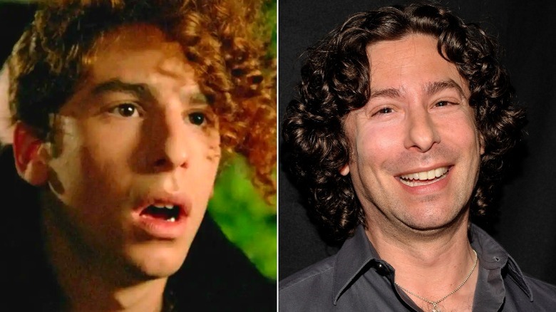 Mike with curly hair, Jason Gould smiling