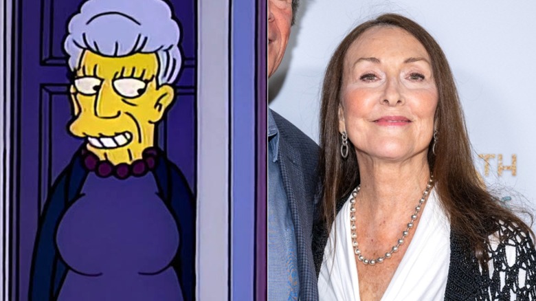 Agnes Skinner in The Simpsons and Tress MacNeille at an event in Los Angeles in October 2024