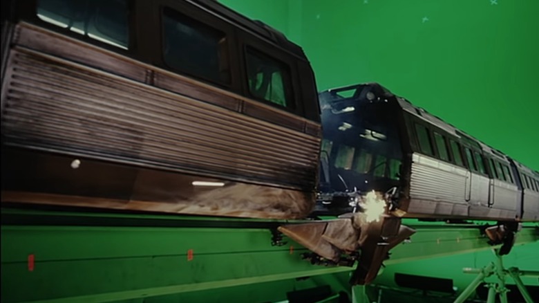 Train set and greenscreen