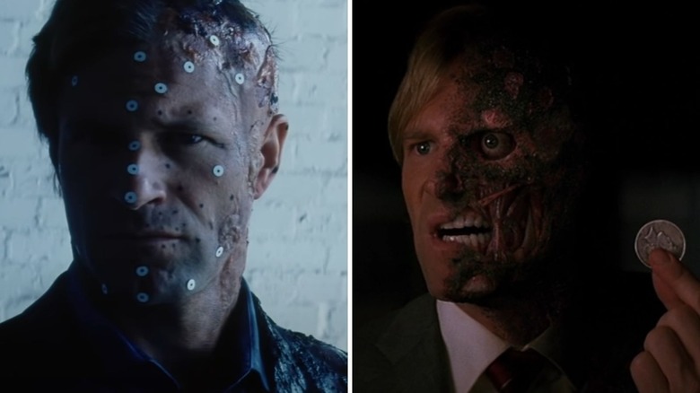 Two-Face behind the scenes