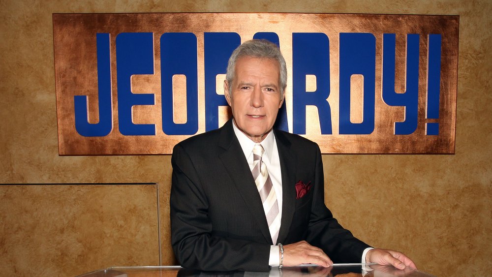 Alex Trebek on the set of Jeopardy in 2011