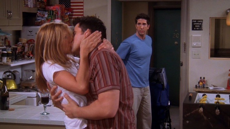 Rachel kissing Joey