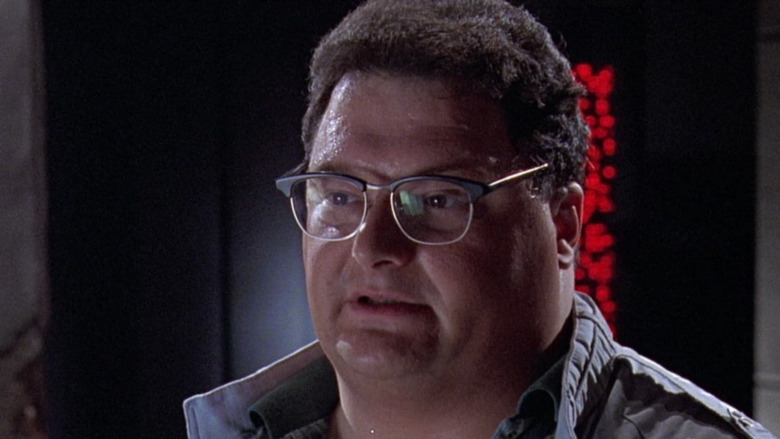 Nedry looking nervous