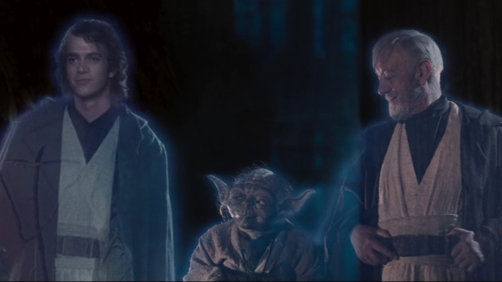 Anakin, Obi-Wan, and Yoda ghosts