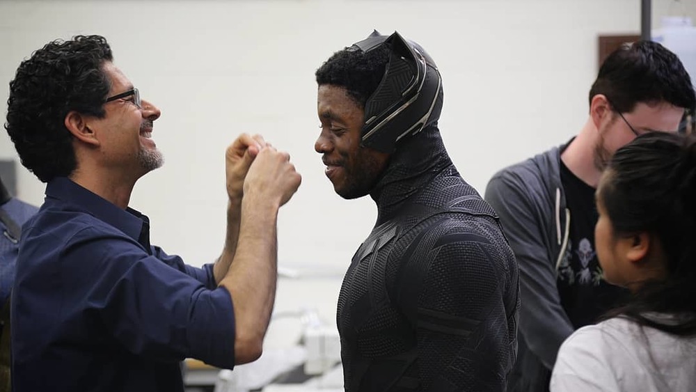 Chadwick Boseman Black Panther costume test