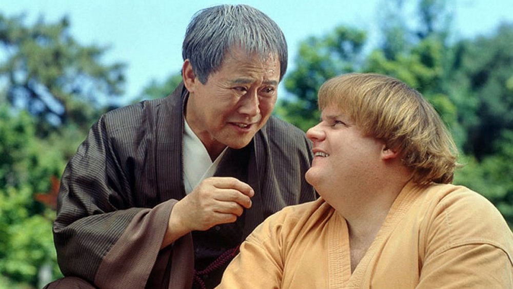 Soon-Tek Oh and Chris Farley in Beverly Hills Ninja