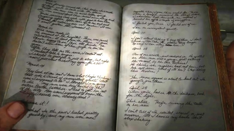 Marlene's journal, scrawled in cursive