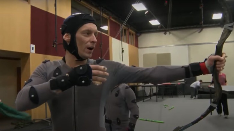 Allan Smith capturing motion capture shots for Legolas